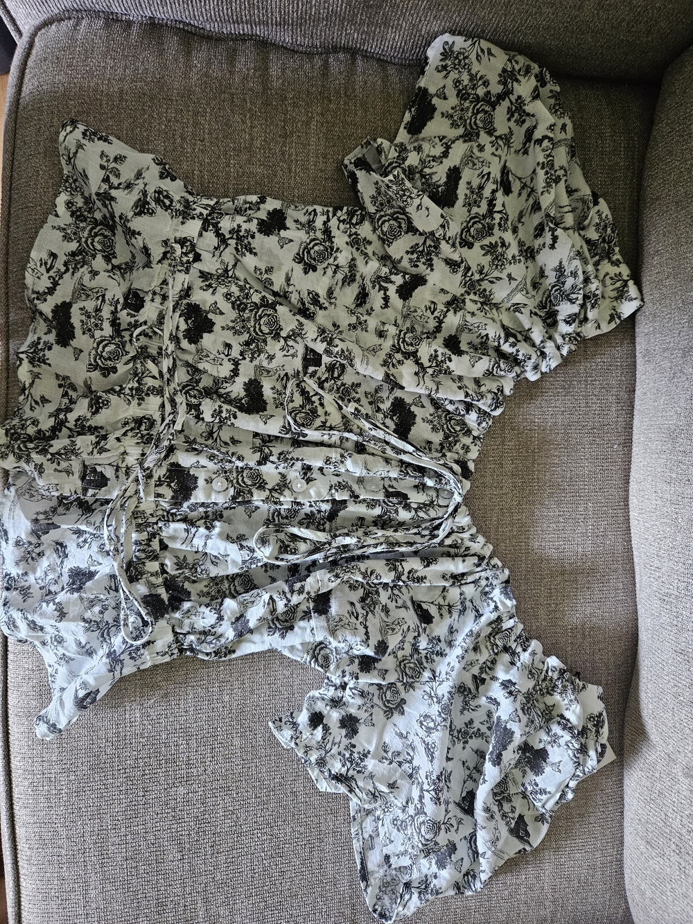 Floral Print Ruffled Women’s Top 7 For All Man Kind